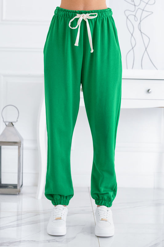 Pantalone tuta verde con laccio