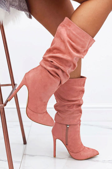 ROLITA - Alexoo Suede high-heeled boots Pink