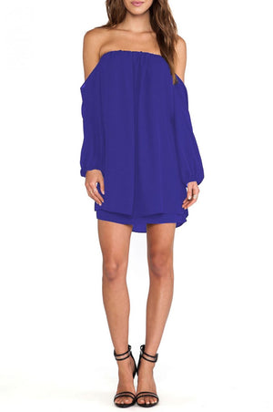 Strapless dress in Blue Veil