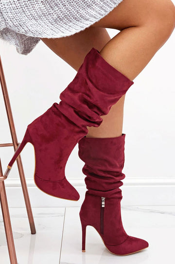 ROLITA - Alexoo burgundy suede boots with high heel
