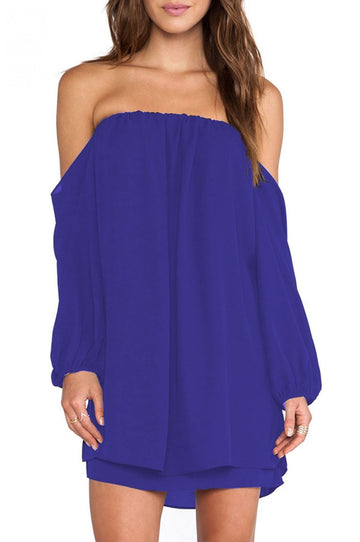 Strapless dress in Blue Veil