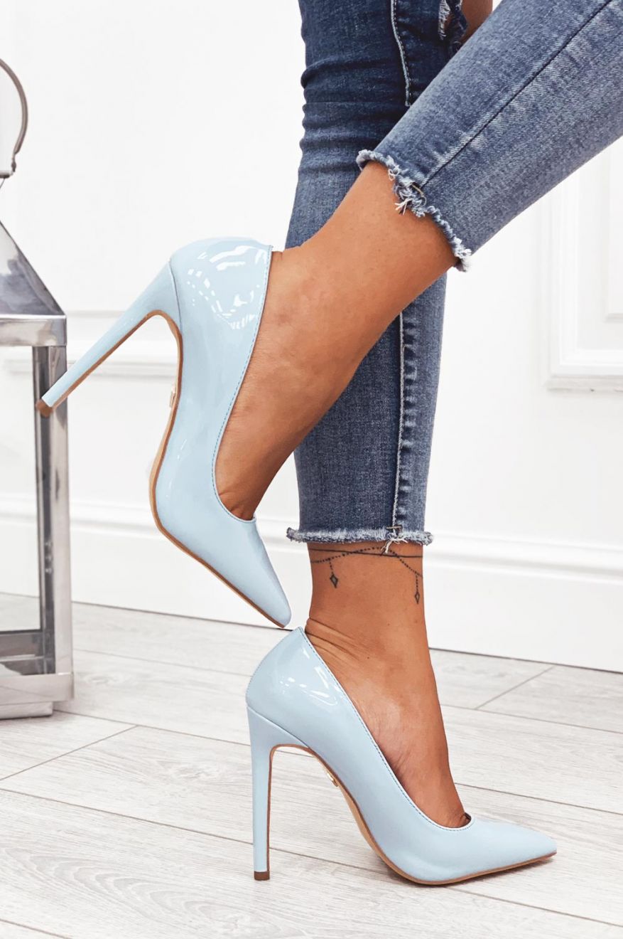 Escarpins bleus Alexoo en vernis à talons hauts