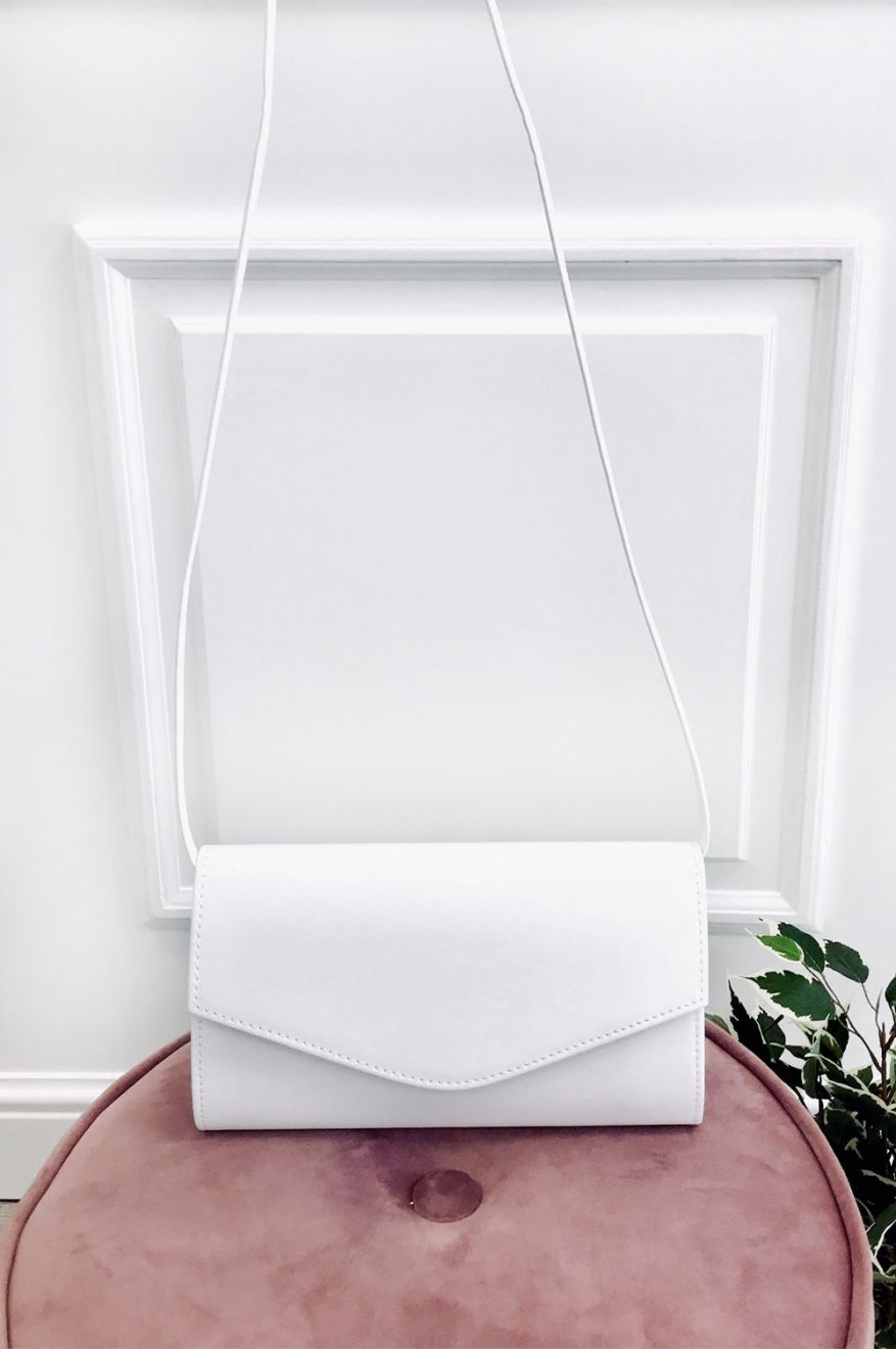 Borsa pochette in finta pelle B197 Bianca
