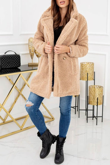 Mud teddy coat with pockets and buttons