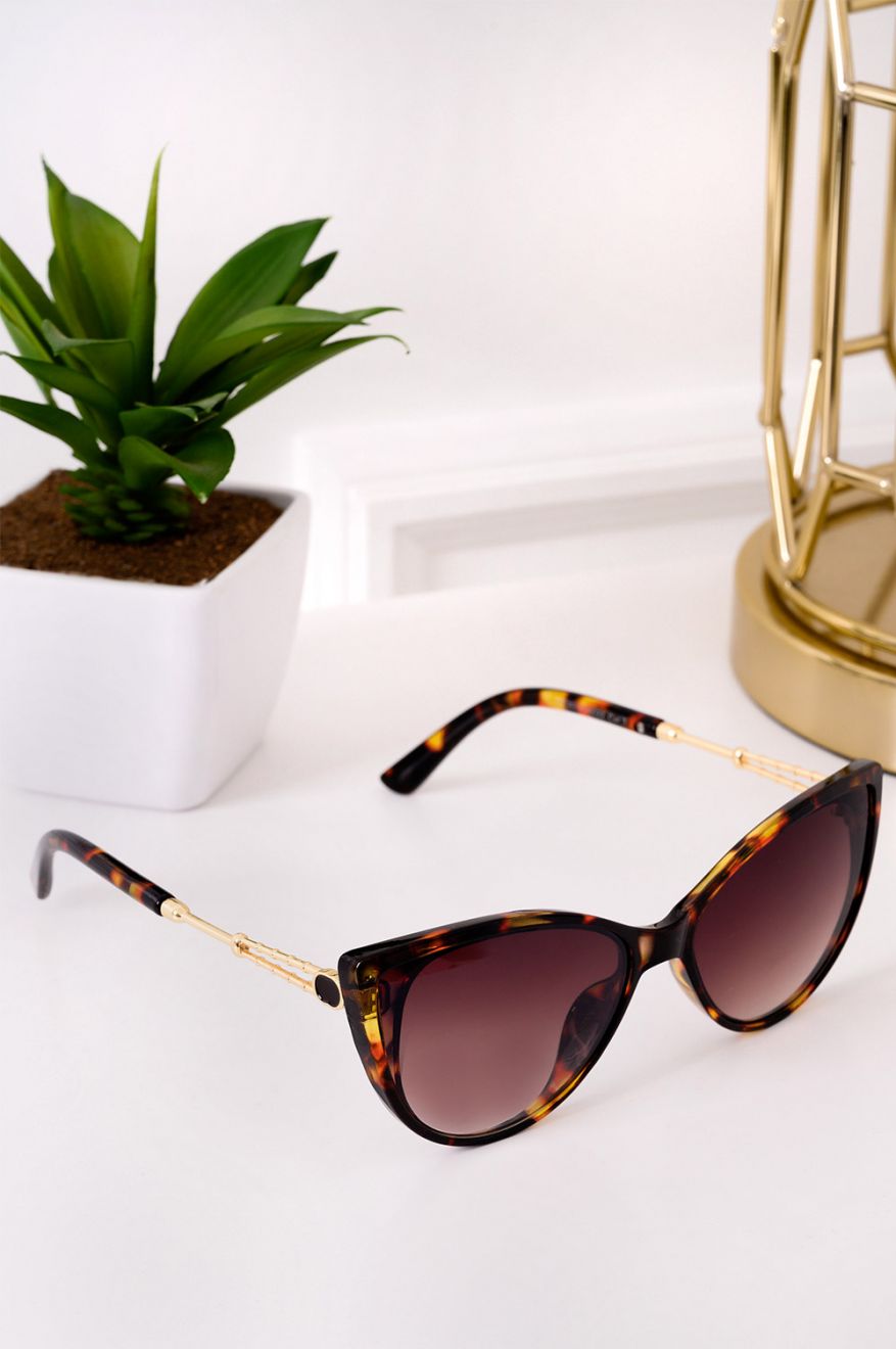 Lunettes de soleil marron à monture épaisse