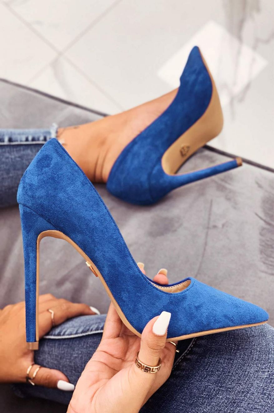 LEXIE - Decolletè blu scamosciate con tacco alto