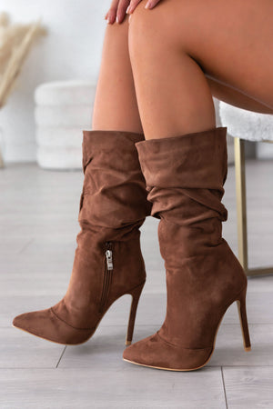 ROLITA - Alexoo brown suede boots with high heel