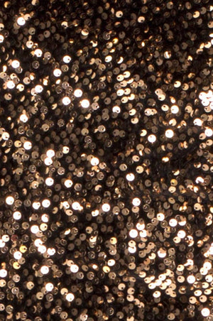 Long-sleeved sequin dress - Gold