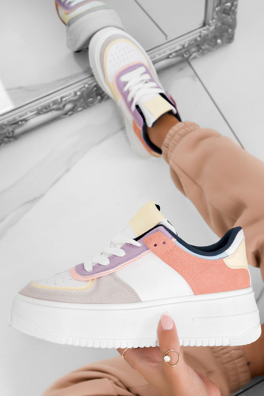 CLAIRE - Sneakers con pannelli multicolor e suola spessa