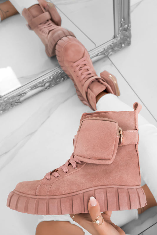TUNDRA - Sneakers rosa a stivaletti con marsupio removibile
