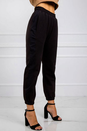 Black sweatpants with elastic bands