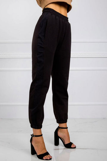 Black sweatpants with elastic bands