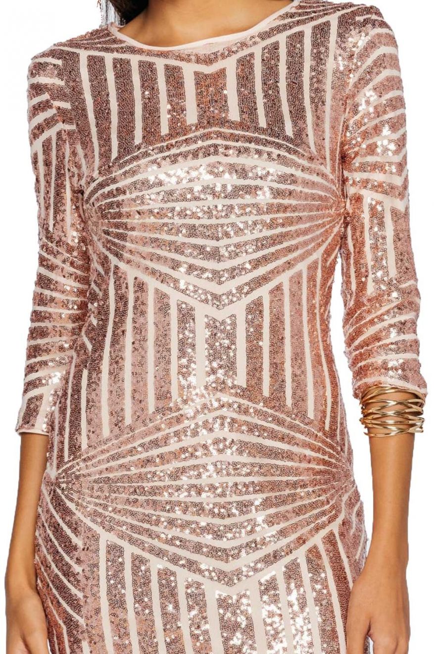 Sheath dress with sequins - Pink