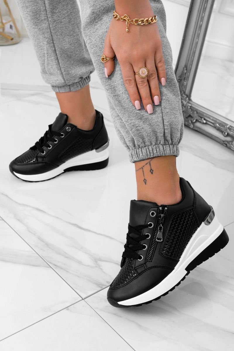 Black sneakers with side zip