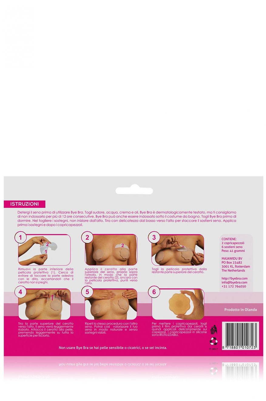 Cerotto sostieni seno con copricapezzoli in silicone - Carne