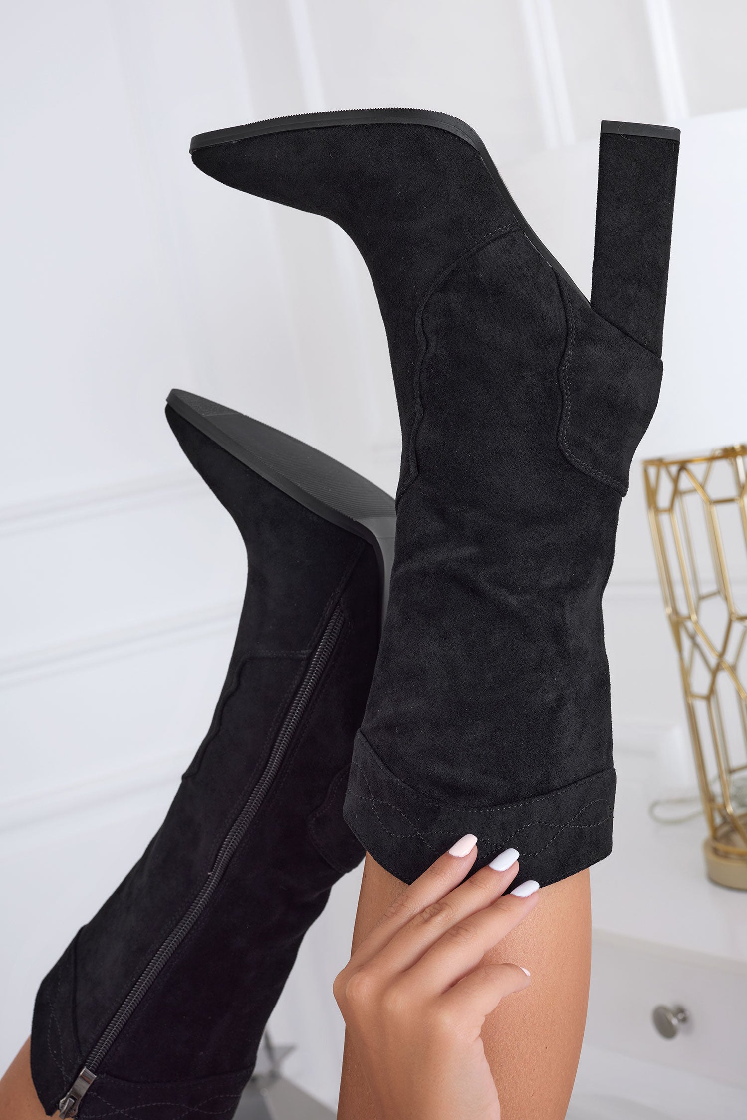 MARGARET - Bottines noires camperos Alexoo avec talon
