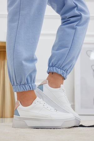 White Alexoo sneakers with two-tone back