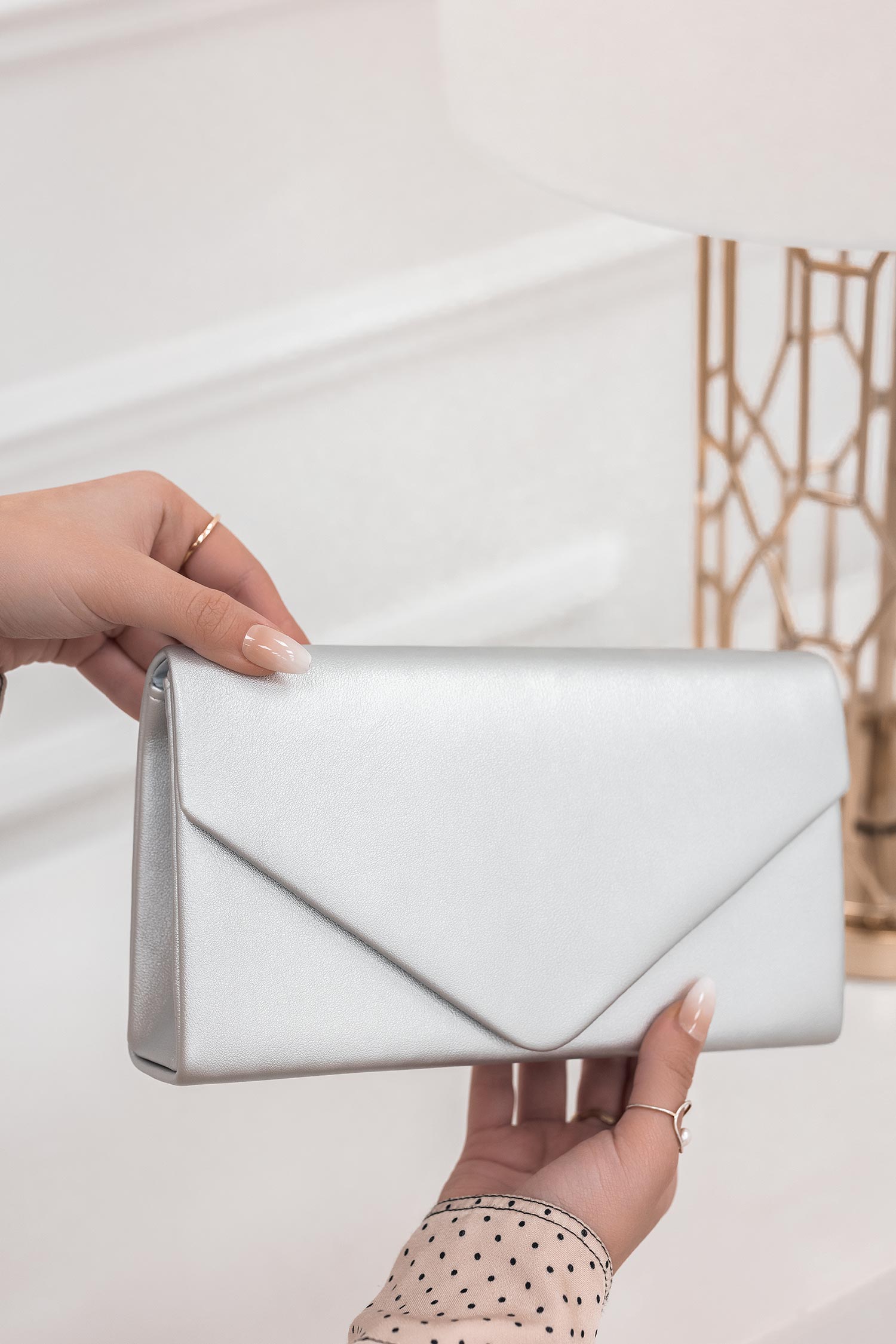 Sac - pochette B205 argent métallisé