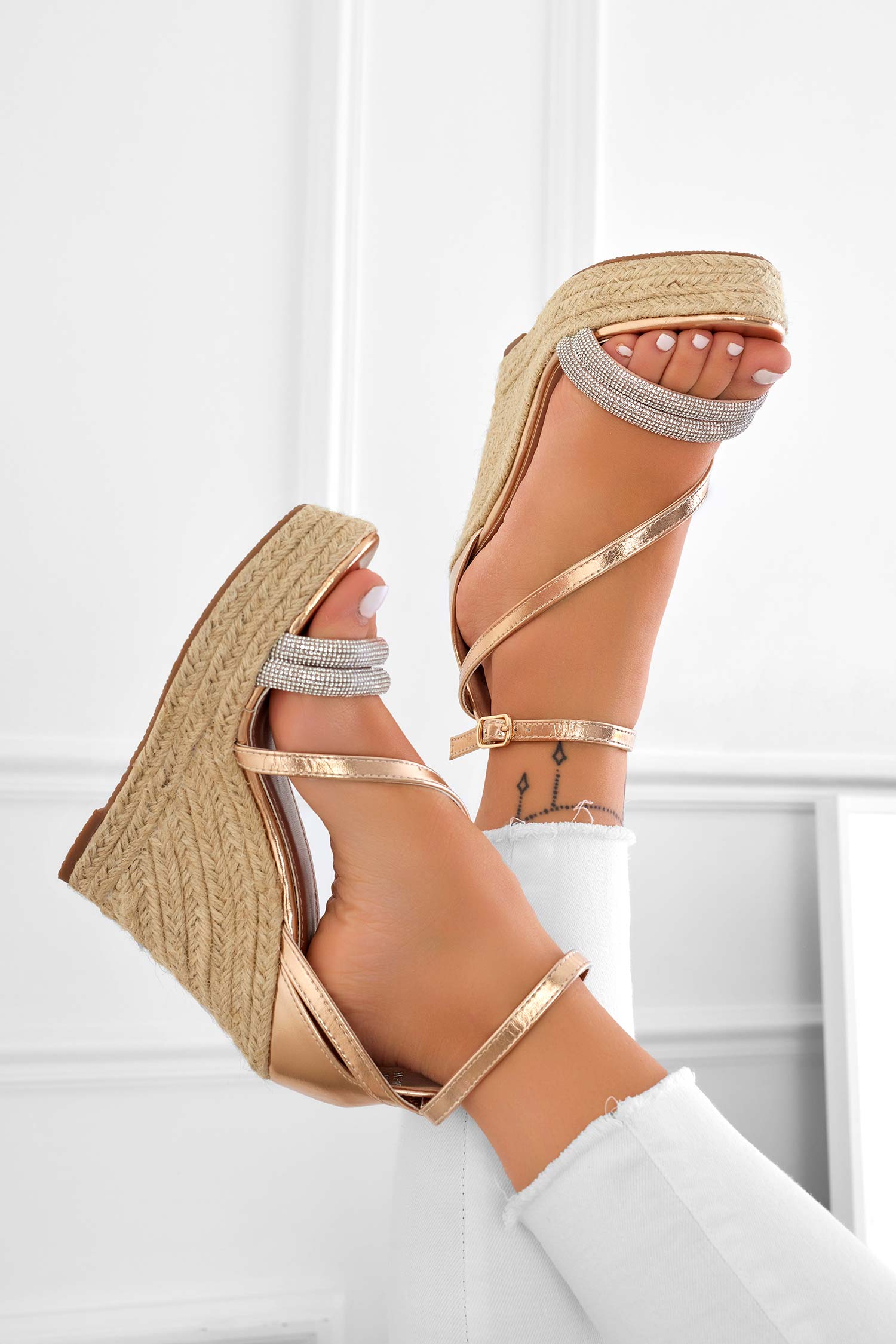Zeppa Sandali Gioiello Gomma DEEP Sandali Espadrillas Con Zeppa