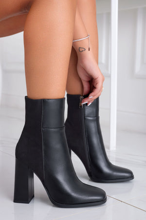 Black Alexoo ankle boots with comfortable heel