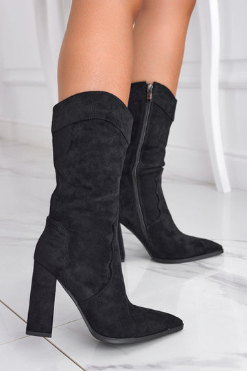 MARGARET - Black camperos ankle boots Alexoo with heel