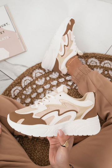 sneakers with beige brown waves