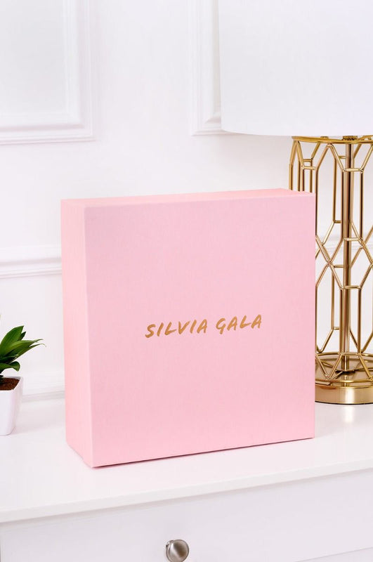 CAROLA - Decolletè oro rosa glitter con tacco comodo